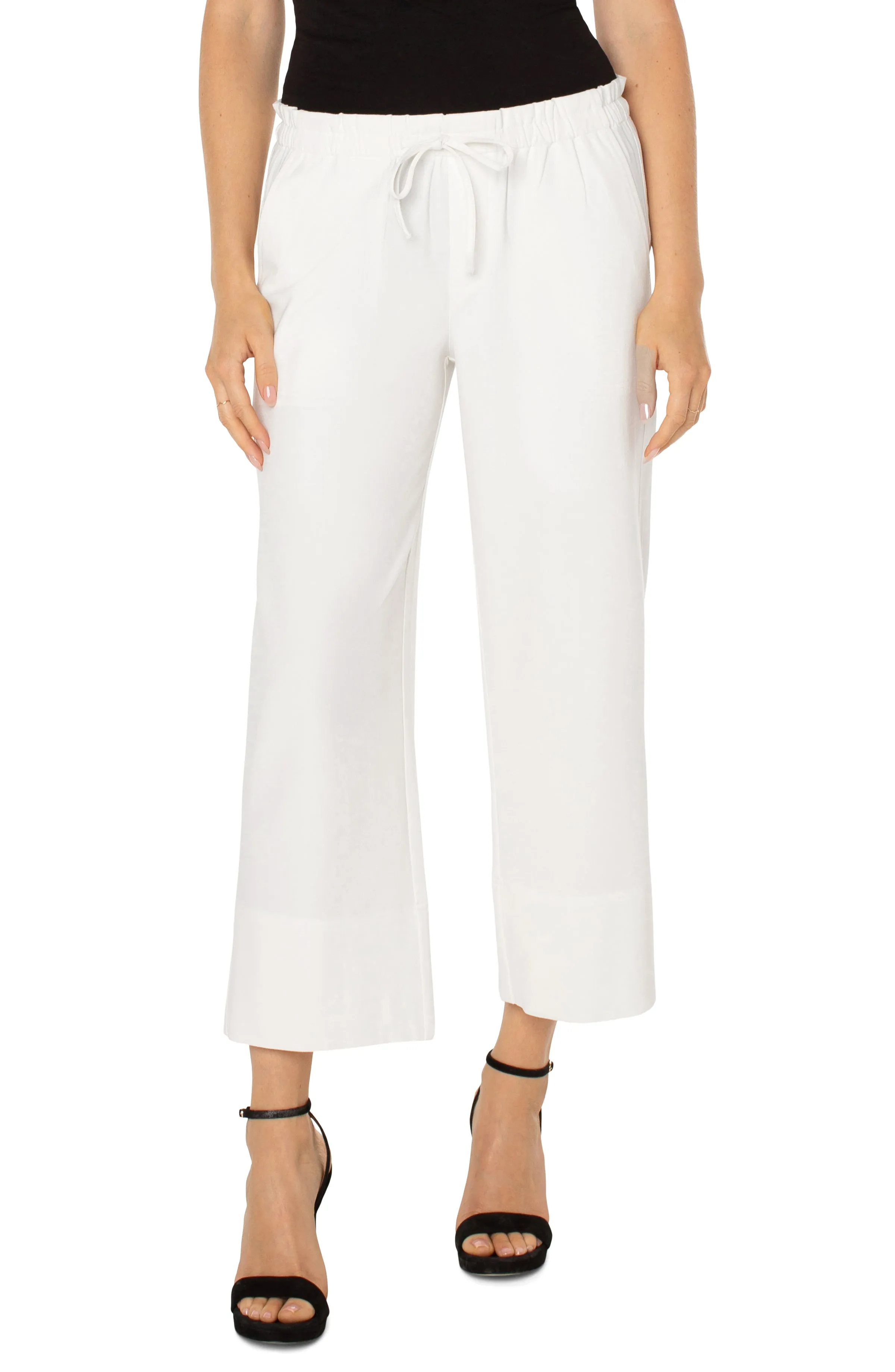 Pull On Tie Waist Pants Porcelain