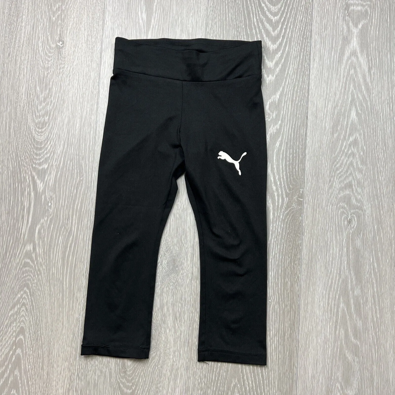 Puma Girls Black Cropped Leggings Size 7-8 Years