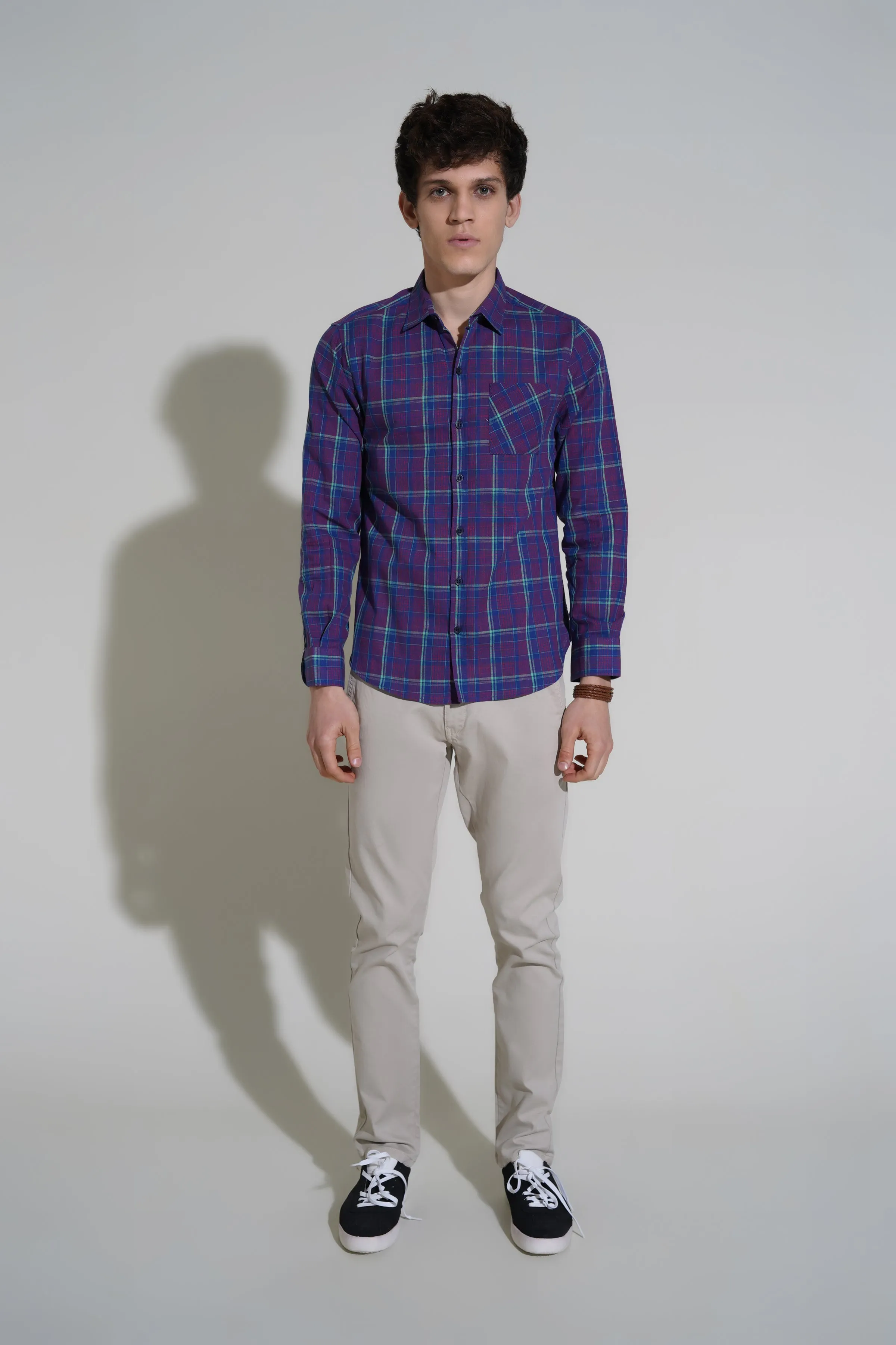Purple Glen Check Shirt