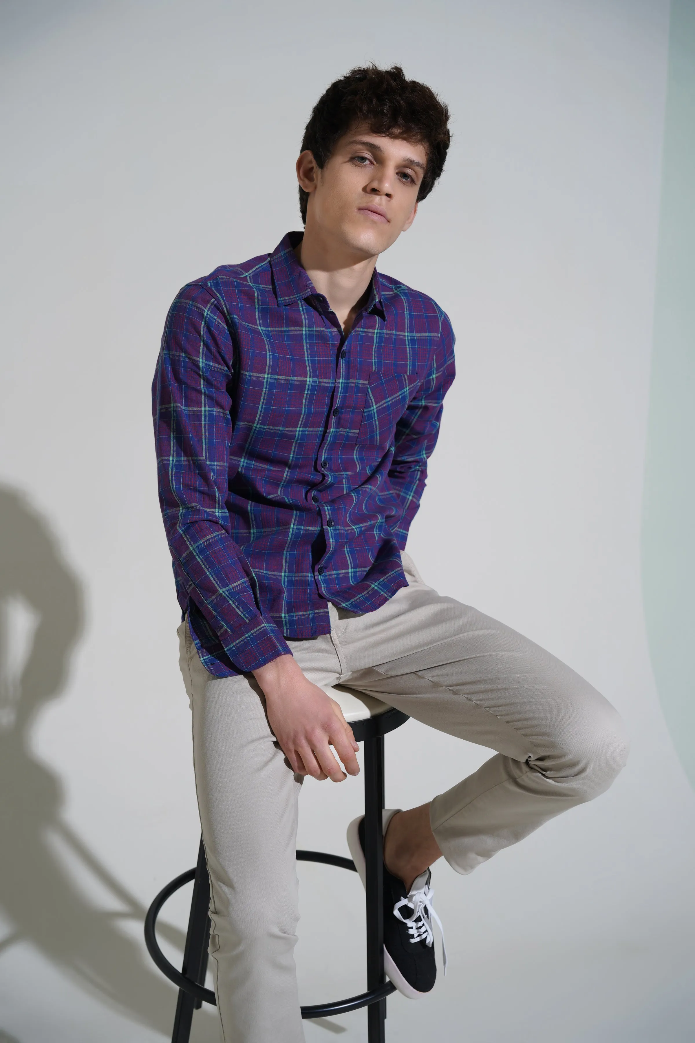 Purple Glen Check Shirt