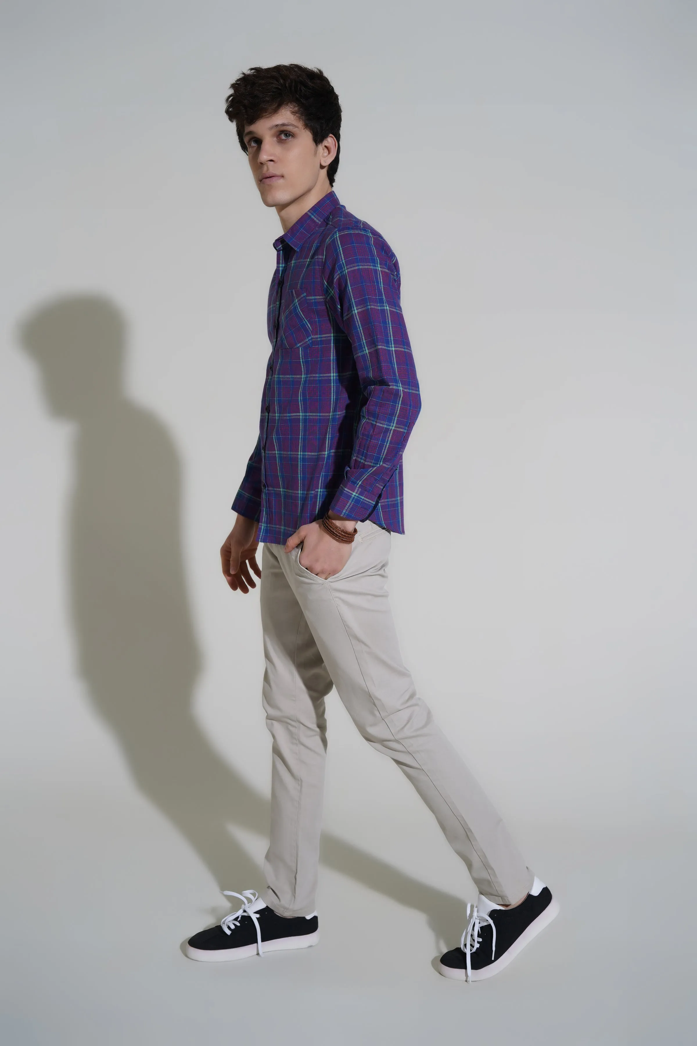 Purple Glen Check Shirt