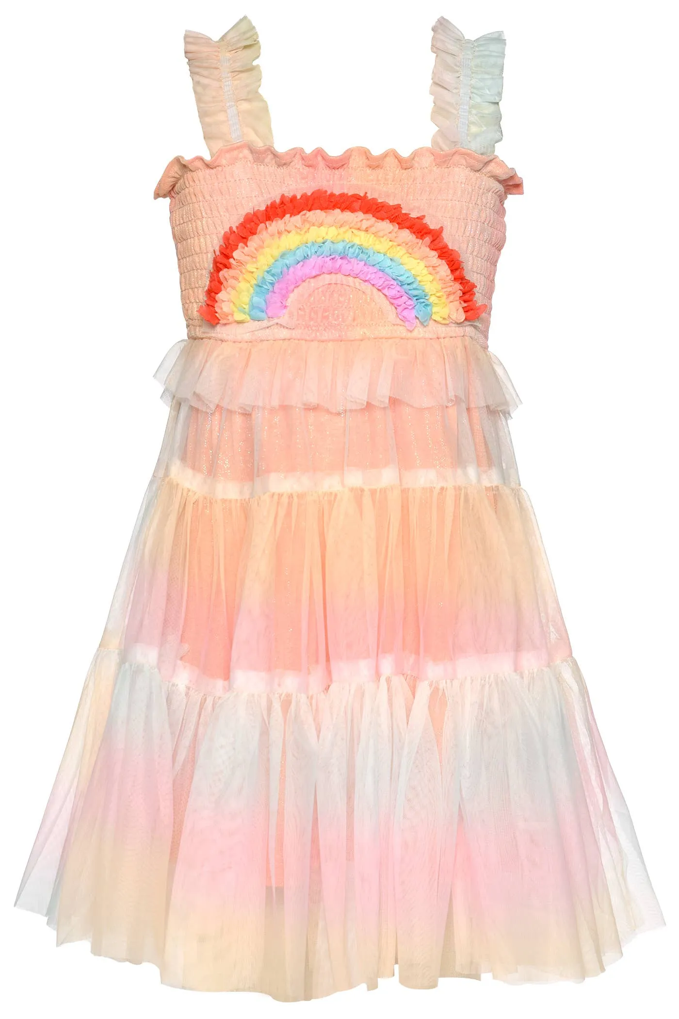 Rainbow Mesh Tiered Dress  || Hannah Banana