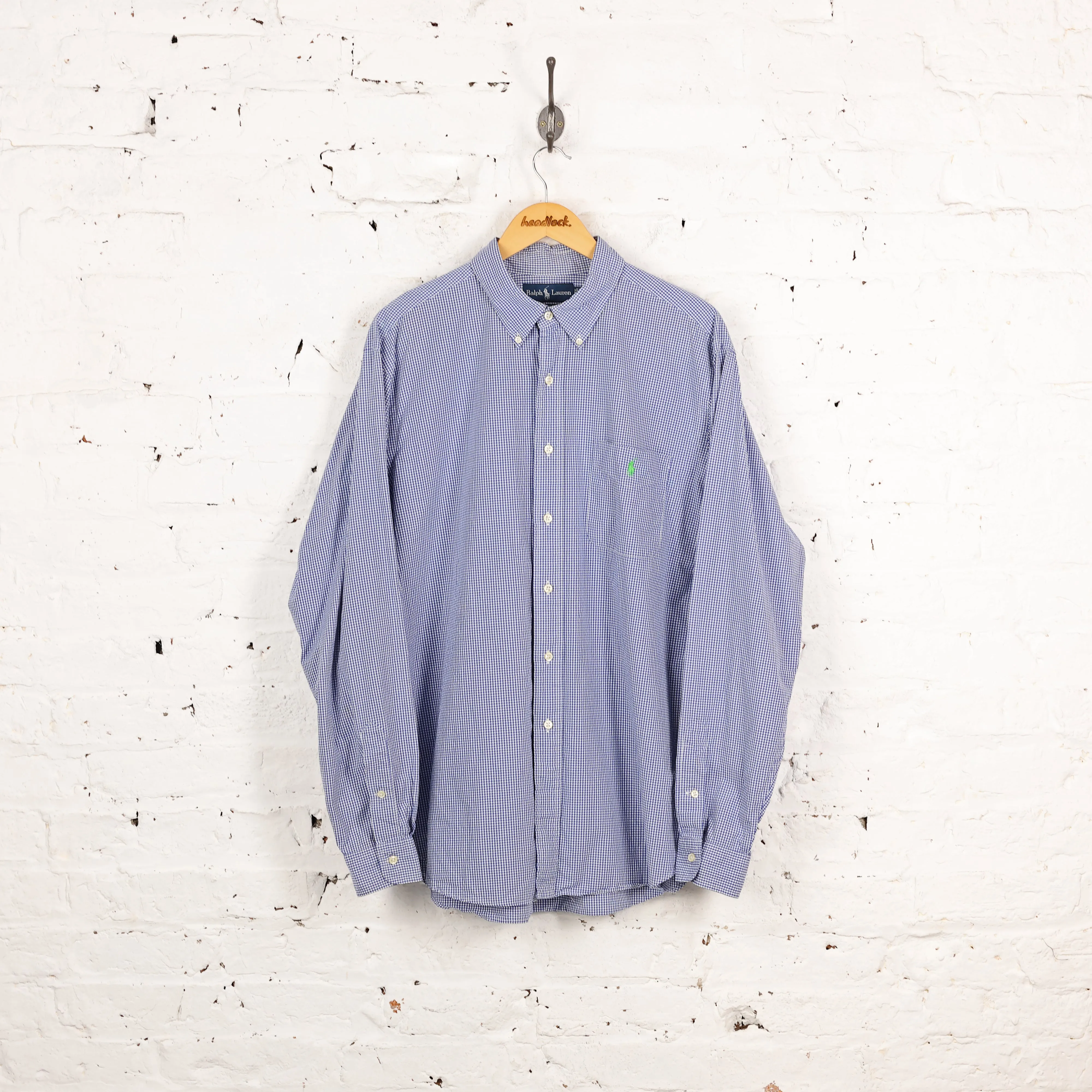 Ralph Lauren Gingham Check Shirt - Blue - XL