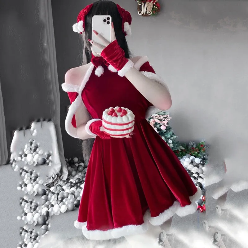 RED HALLOWEEN COSPLAY MAID COSTUME UB3266