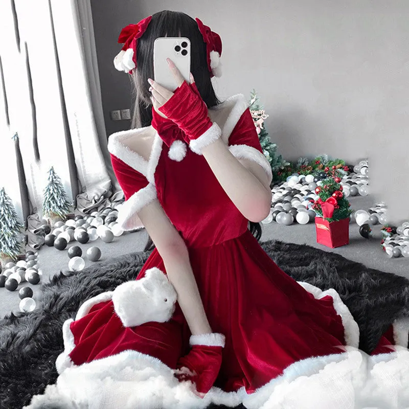 RED HALLOWEEN COSPLAY MAID COSTUME UB3266