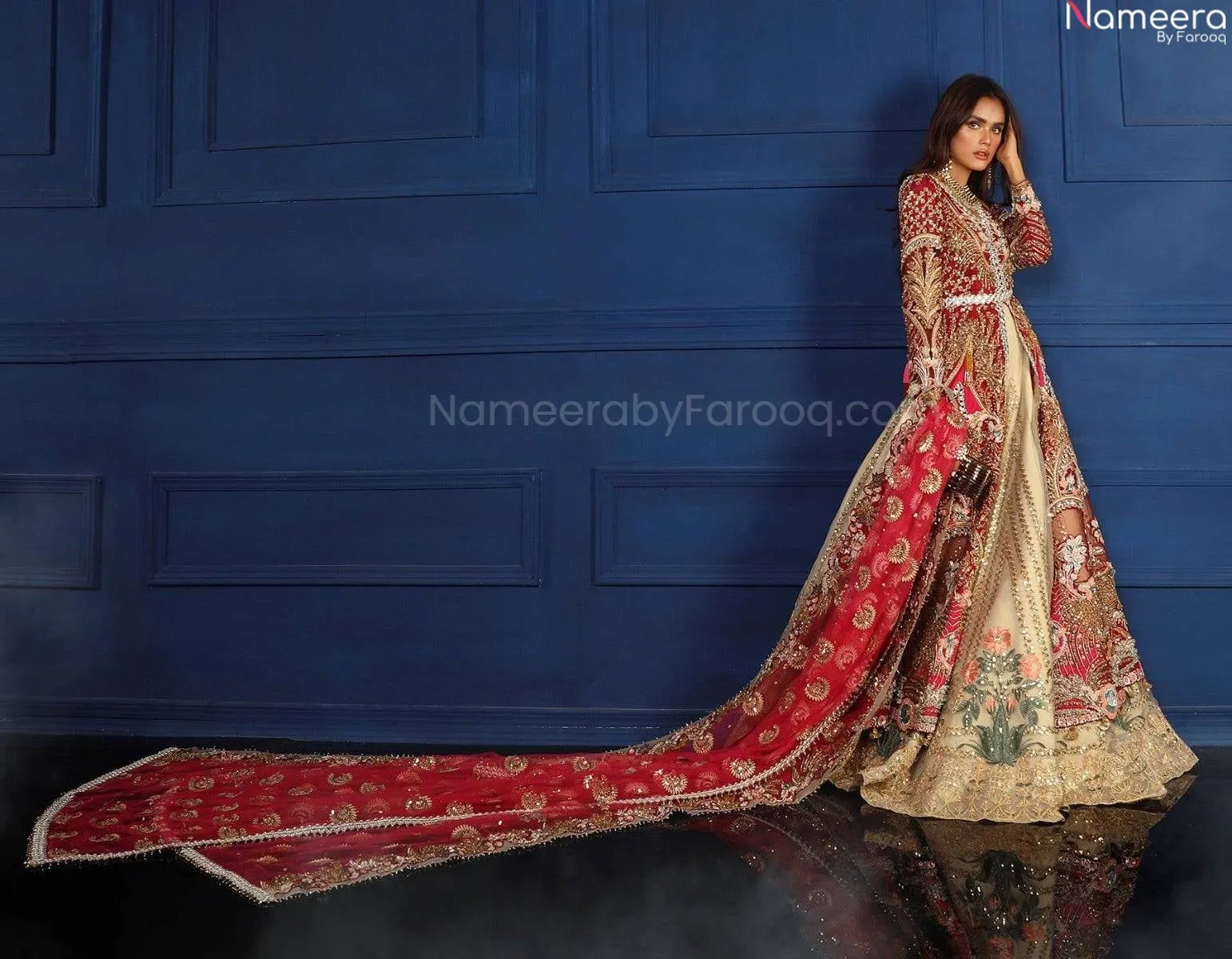 Red Wedding Dress Pakistani Designer Attire #BN776