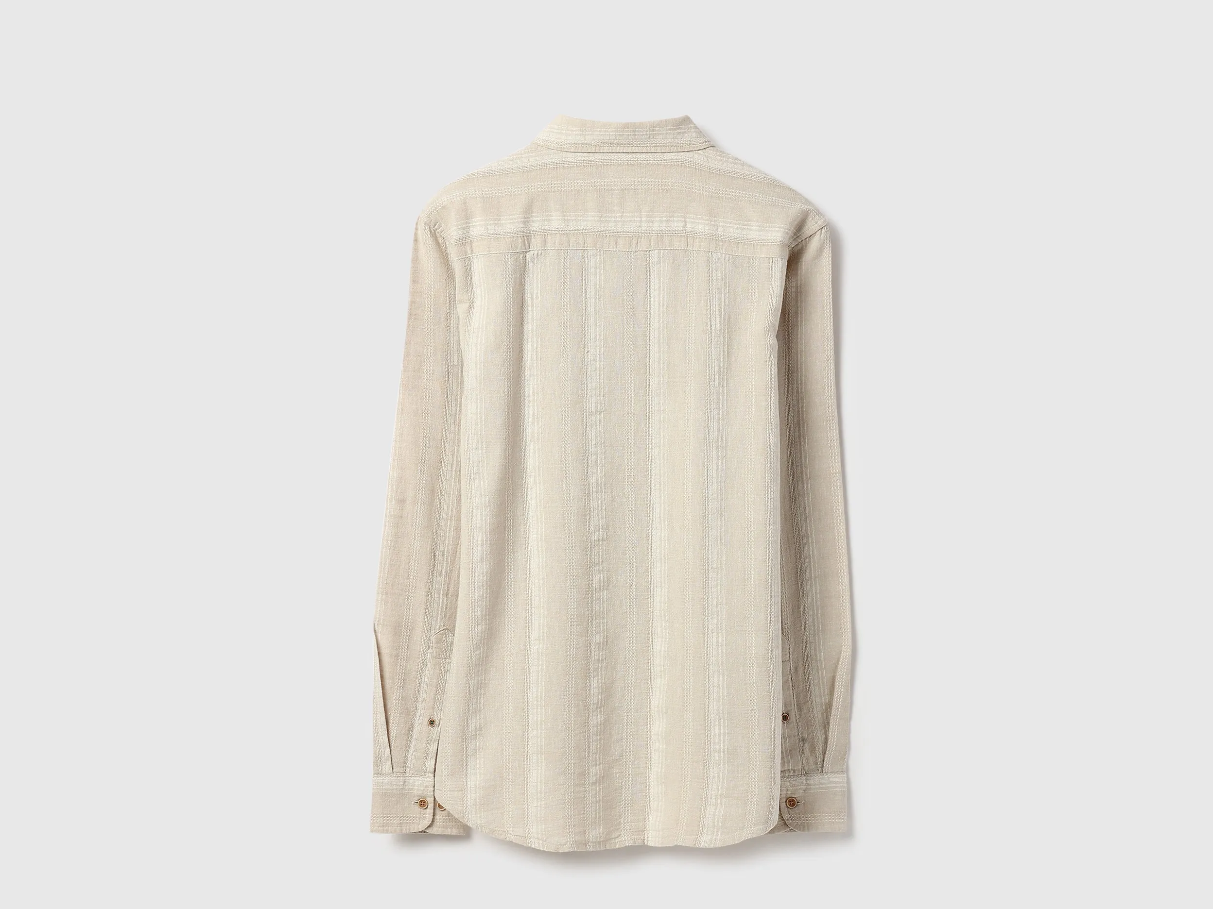 Regular Fit Button Down Collar Dobby Striped Shirt
