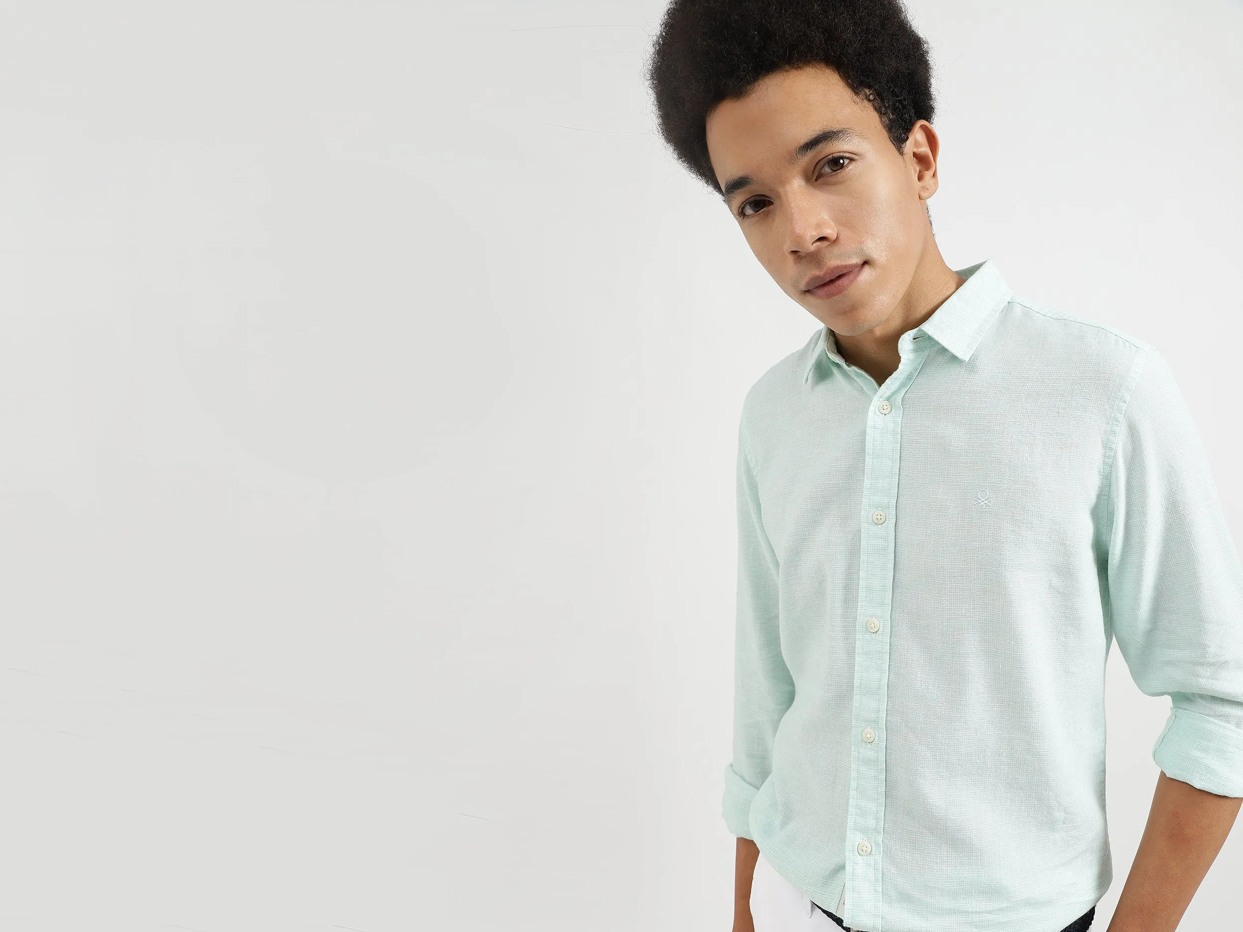 Regular Fit Spread Collar Checkered Shirts