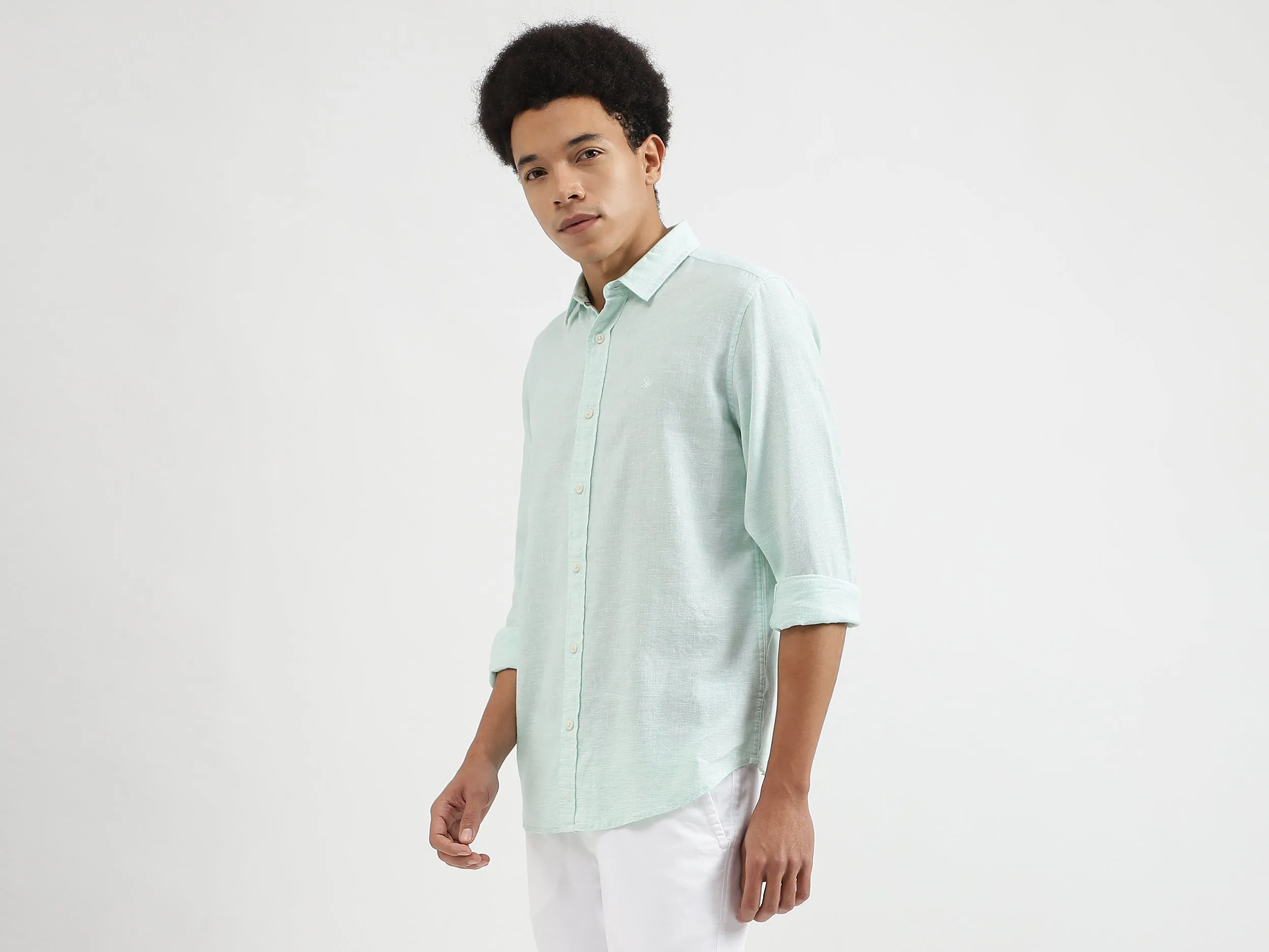Regular Fit Spread Collar Checkered Shirts