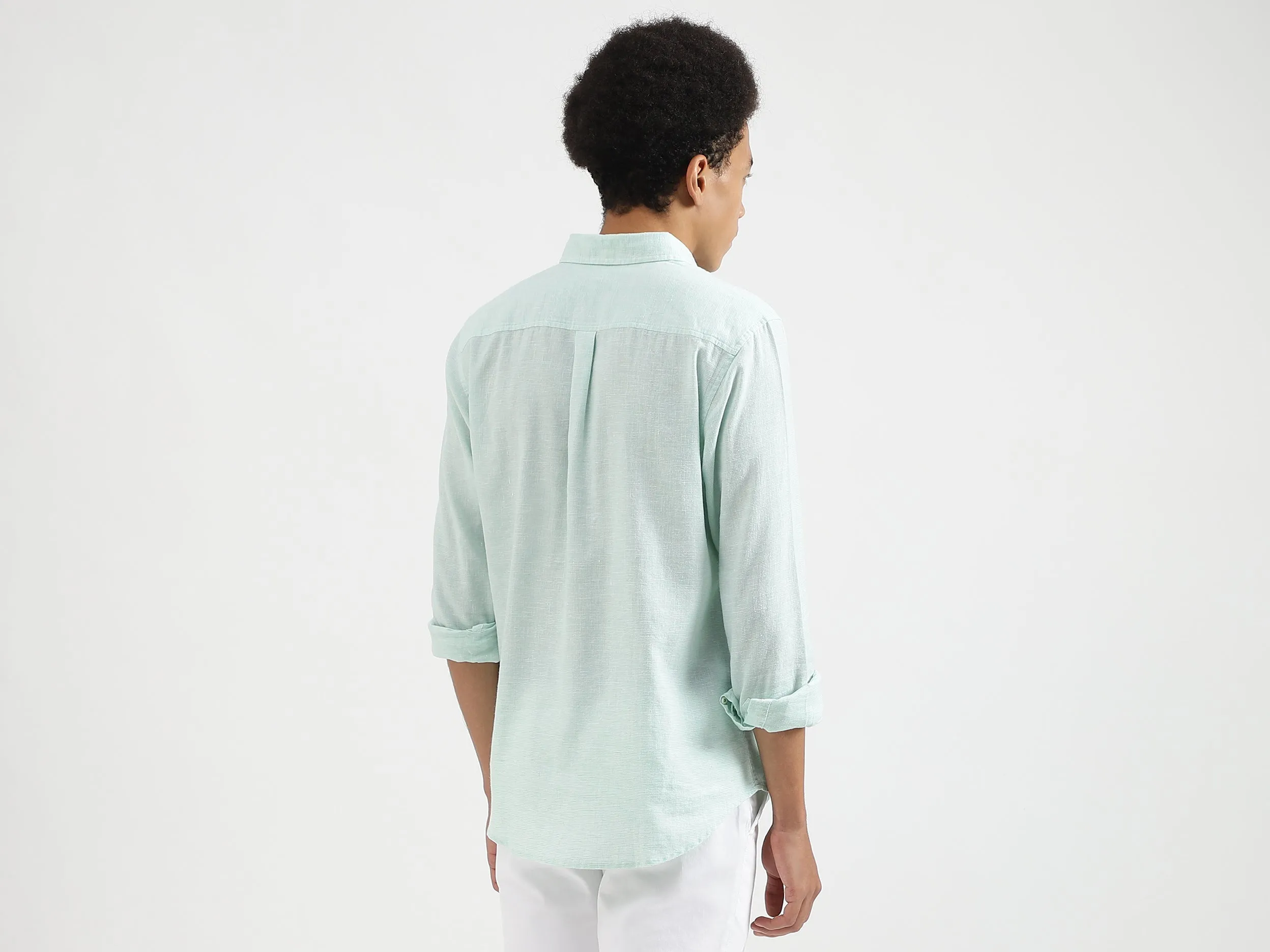 Regular Fit Spread Collar Checkered Shirts