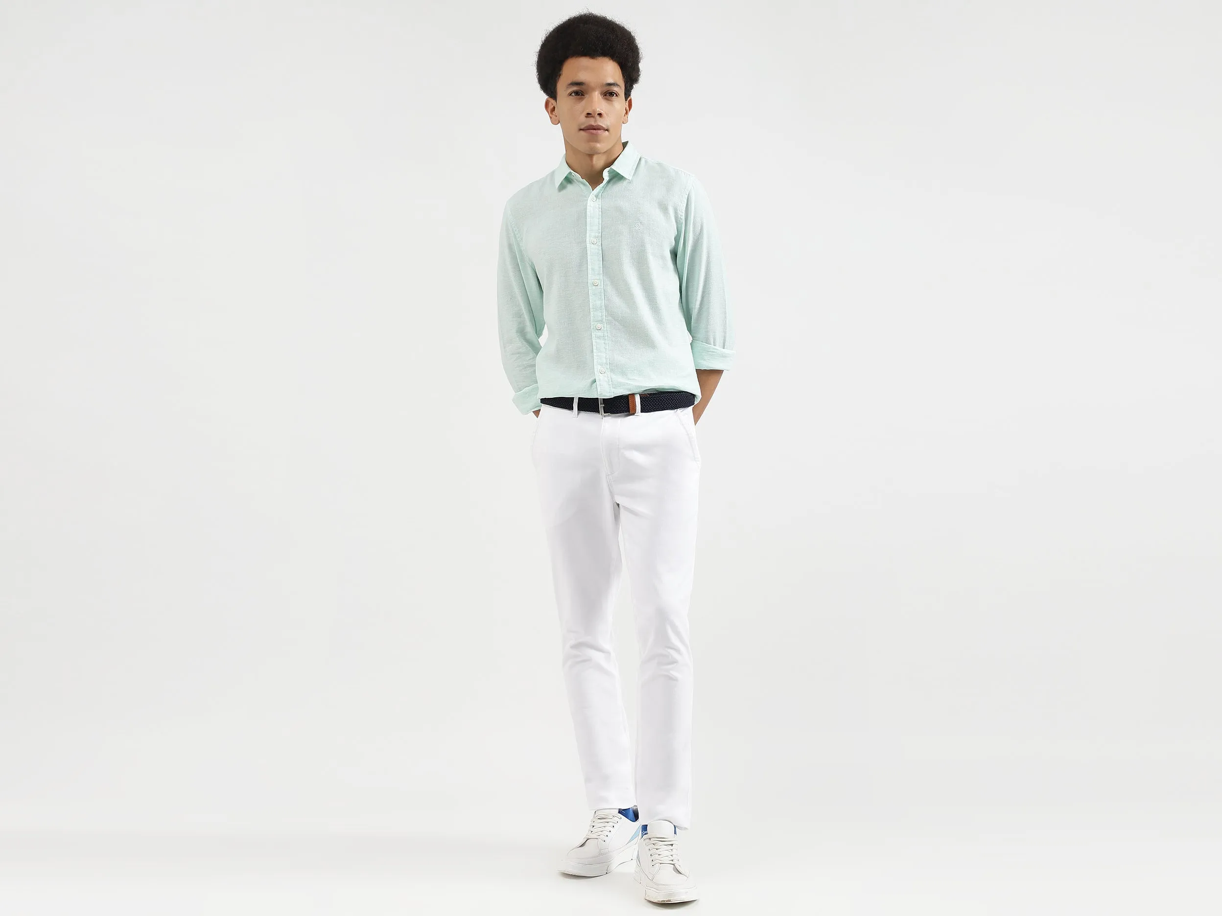 Regular Fit Spread Collar Checkered Shirts