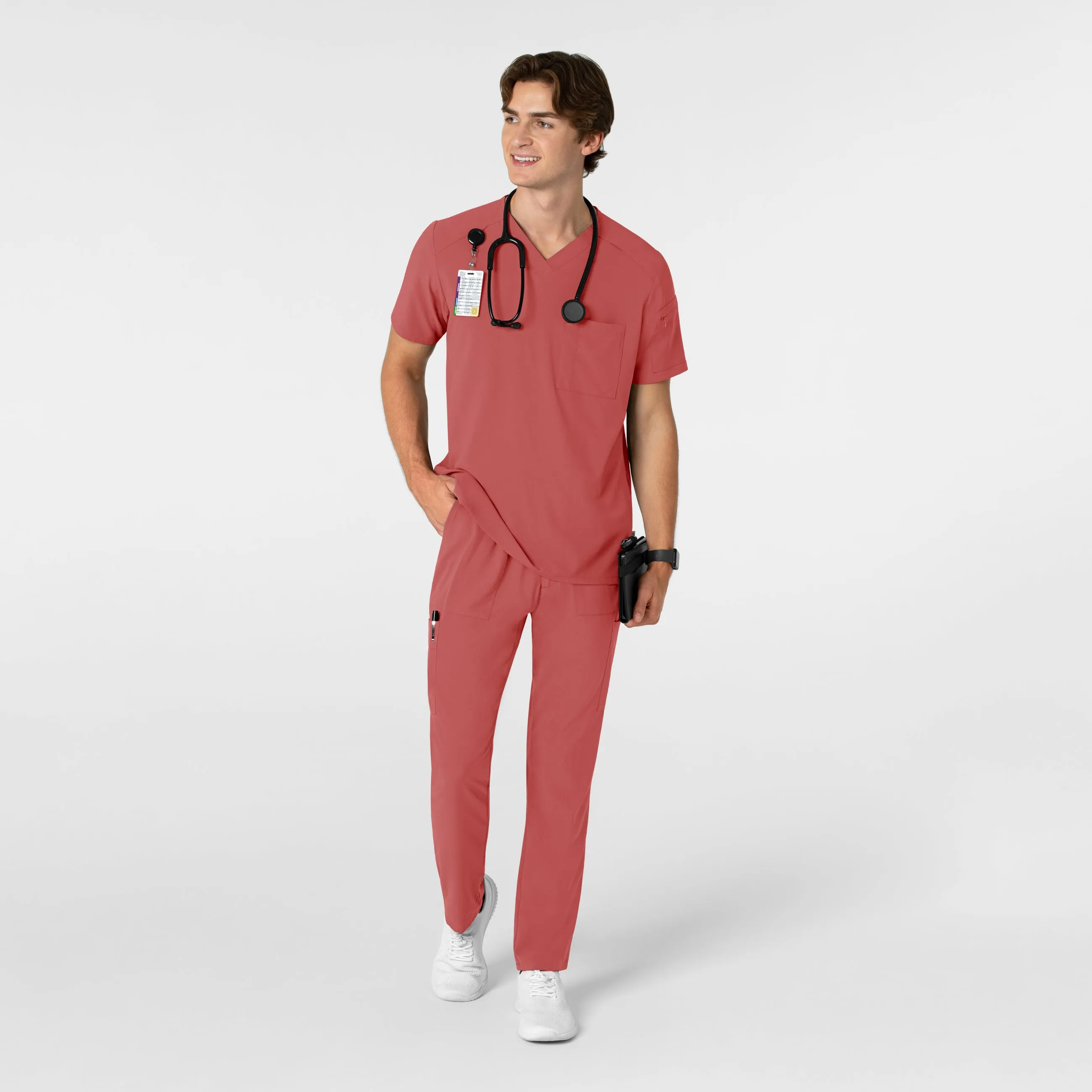 RENEW 5834 Men's Tapered Scrub Pants Mineral Red