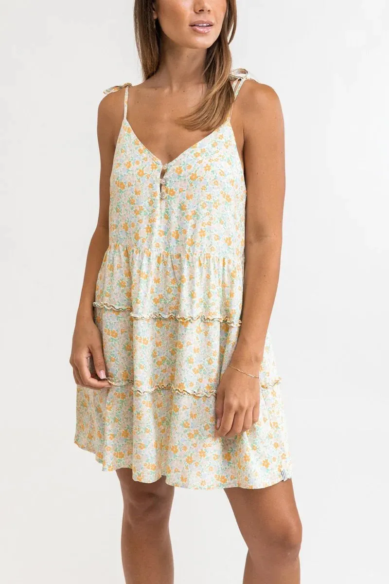 RHYTHM TRIXIE TIERED MINI DRESS - LEMON