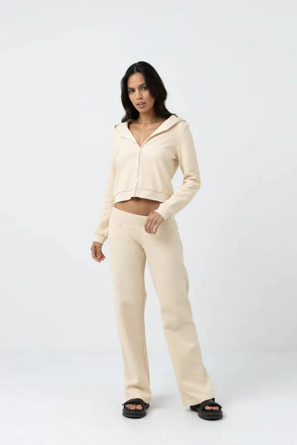 RHYTHM WOMENS LIGHT LAYER ZIP UP CREAM