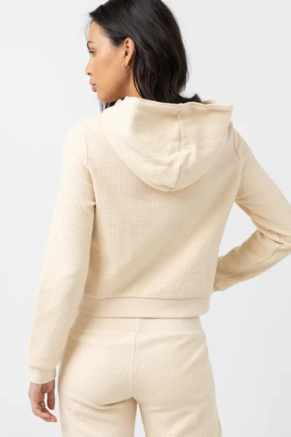 RHYTHM WOMENS LIGHT LAYER ZIP UP CREAM