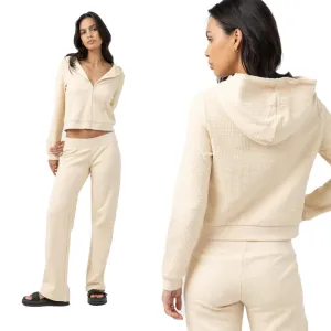 RHYTHM WOMENS LIGHT LAYER ZIP UP CREAM