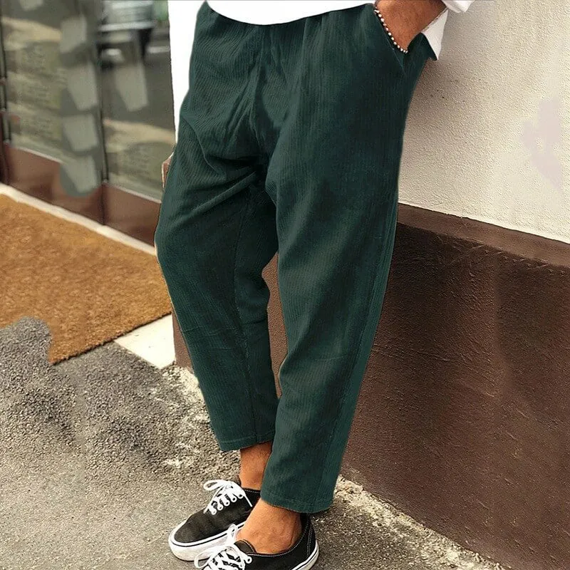 Ribbed Luxe™ | Men's Cropped Pants | Stylish Ribbed Design, Breathable Fabric & Comfortable Fit