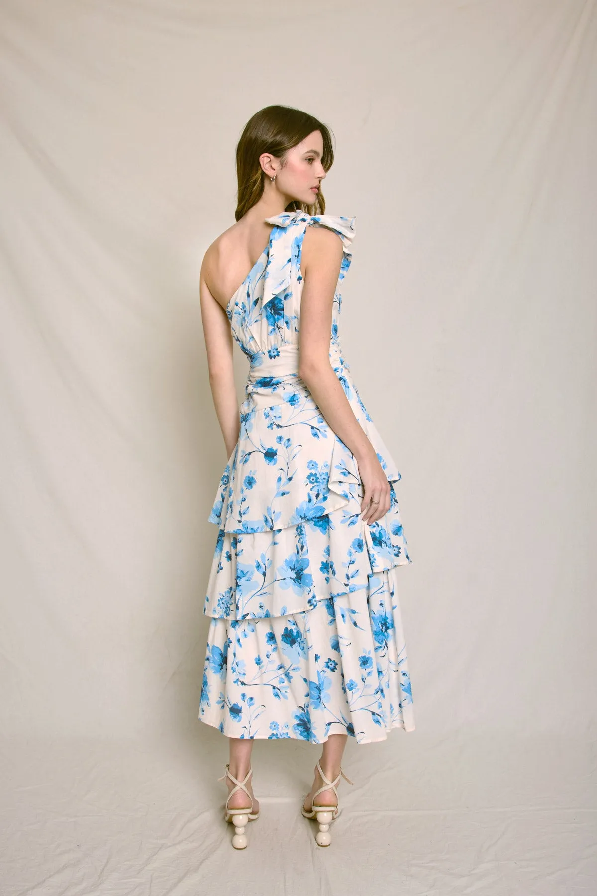 Rosalyn One Shoulder Bow Detail Maxi Dress