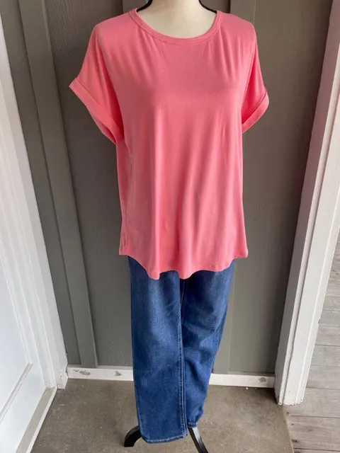 Round Neck Short Sleeve Knit Top - Blossom