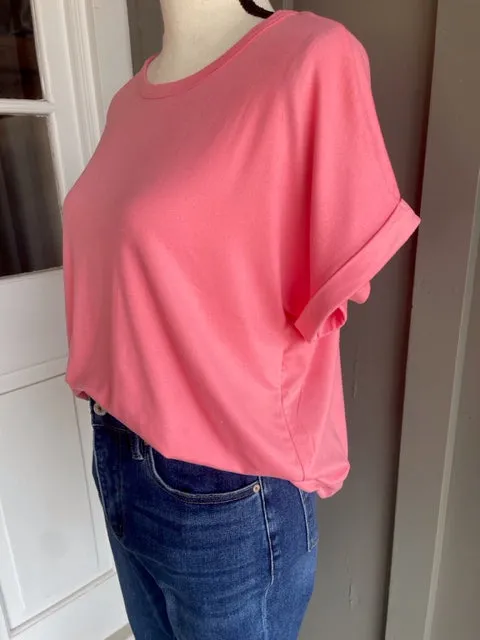 Round Neck Short Sleeve Knit Top - Blossom
