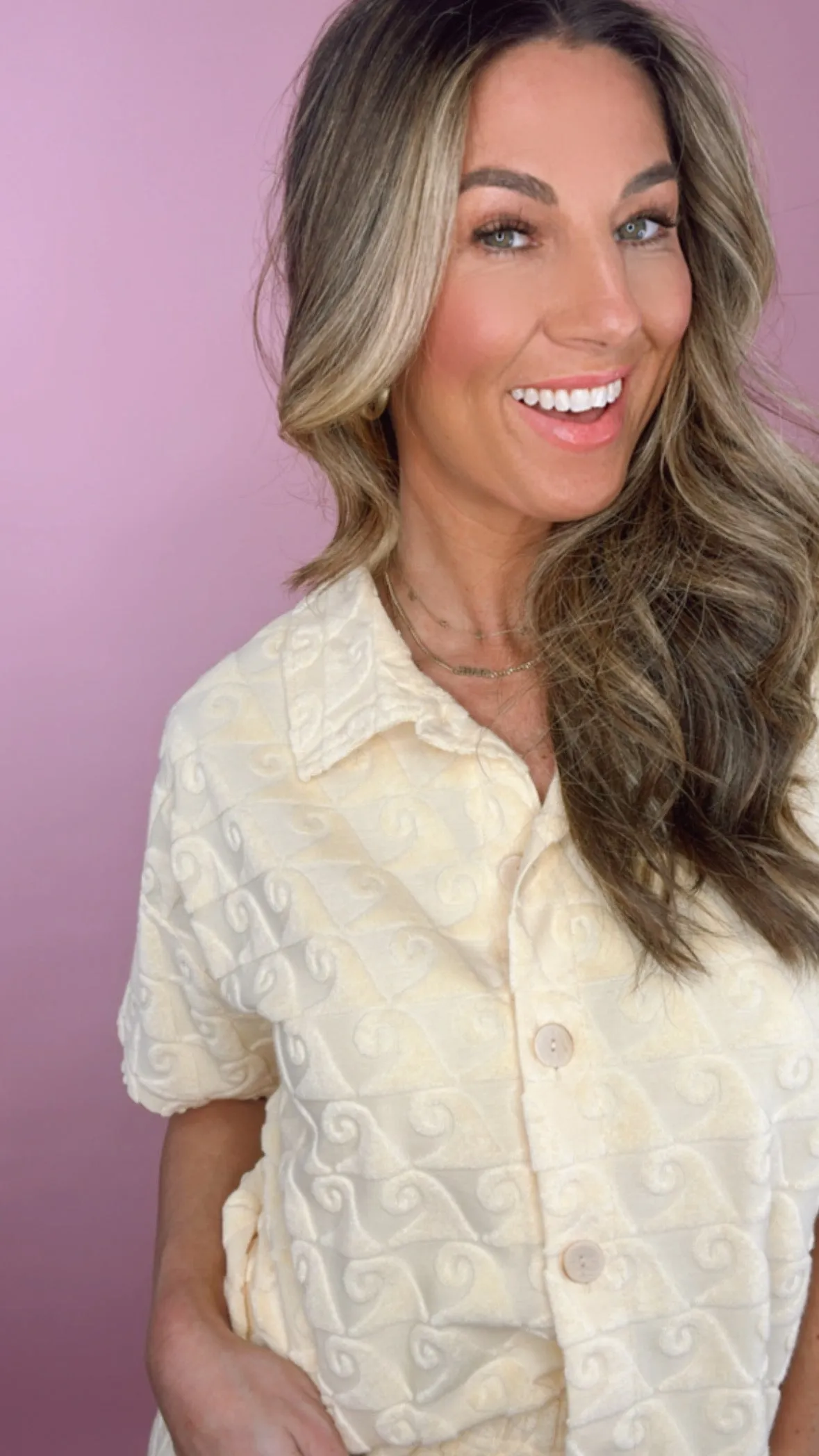 Rylee Cru Yellow Terry Wave Cover-Up