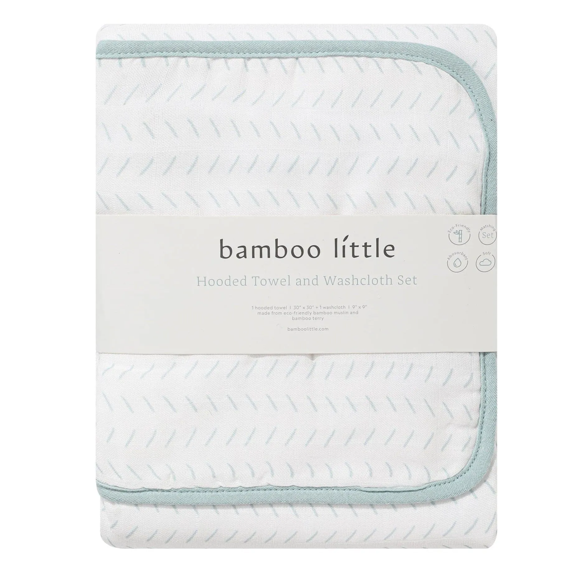 Sage Dash Hooded Towel Set