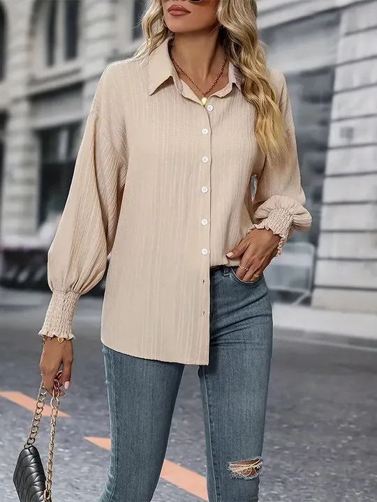 Sandra® | Simple, Plain Shirt With Ruffles