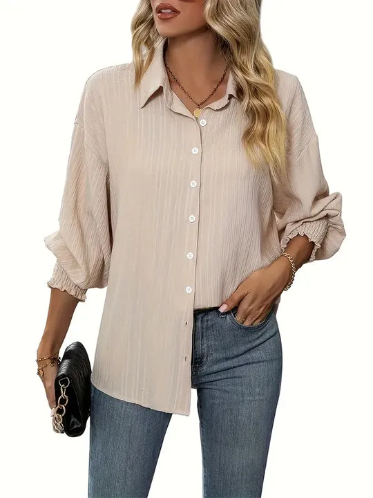 Sandra® | Simple, Plain Shirt With Ruffles