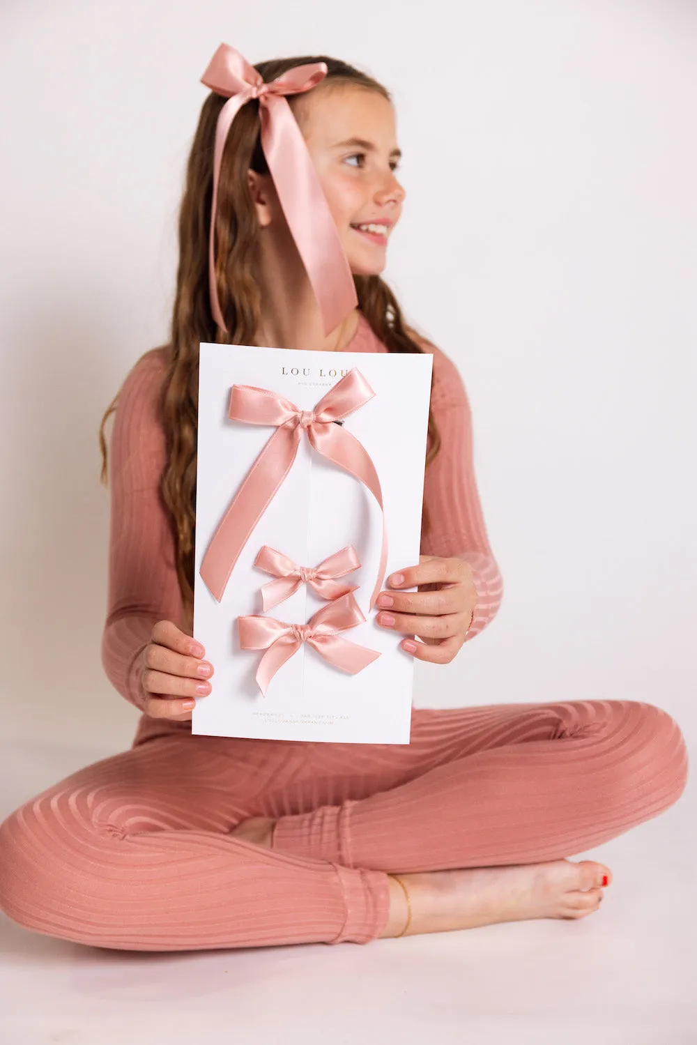 Satin Bow - French Pink Sash Clip
