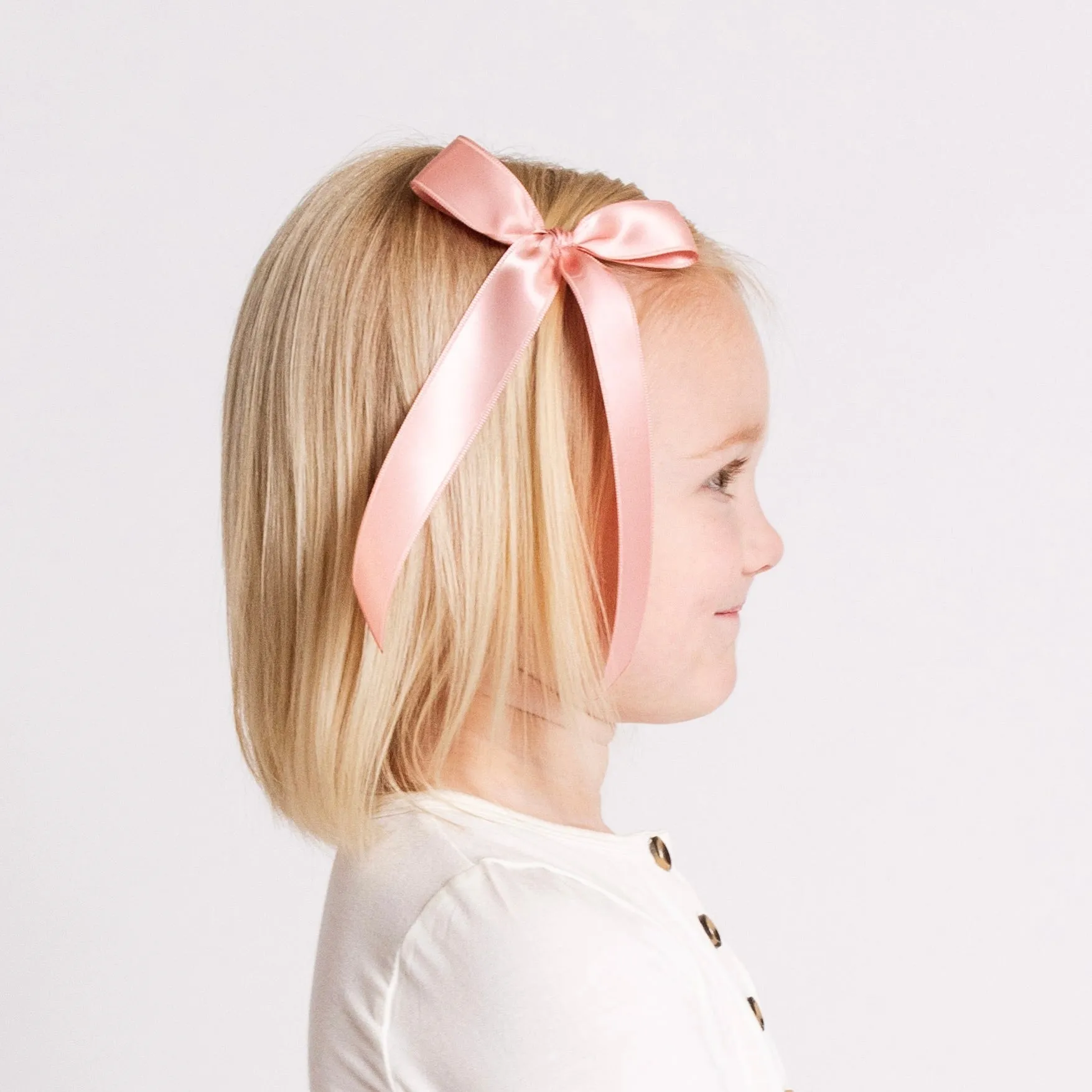 Satin Bow - French Pink Sash Clip