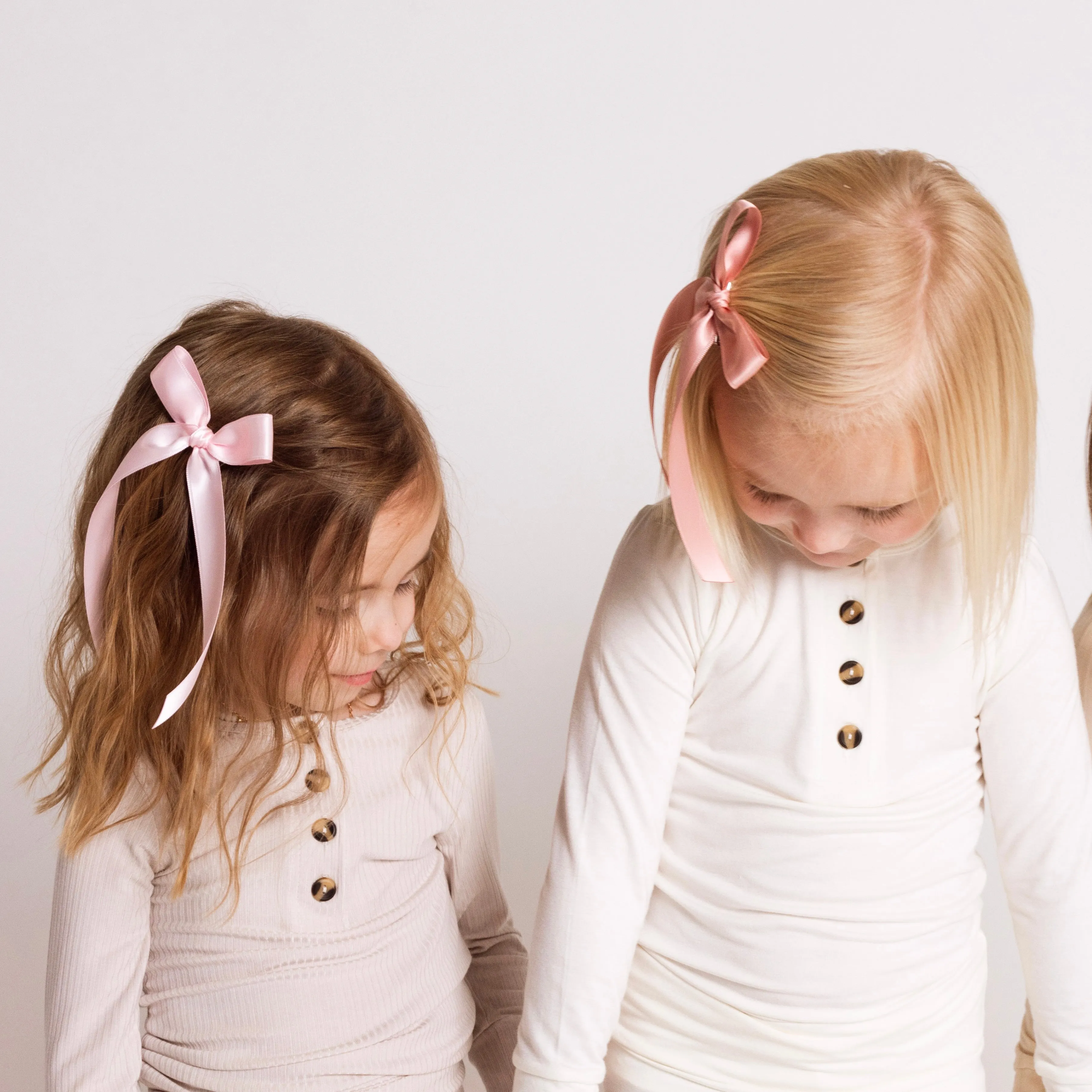 Satin Bow - French Pink Sash Clip