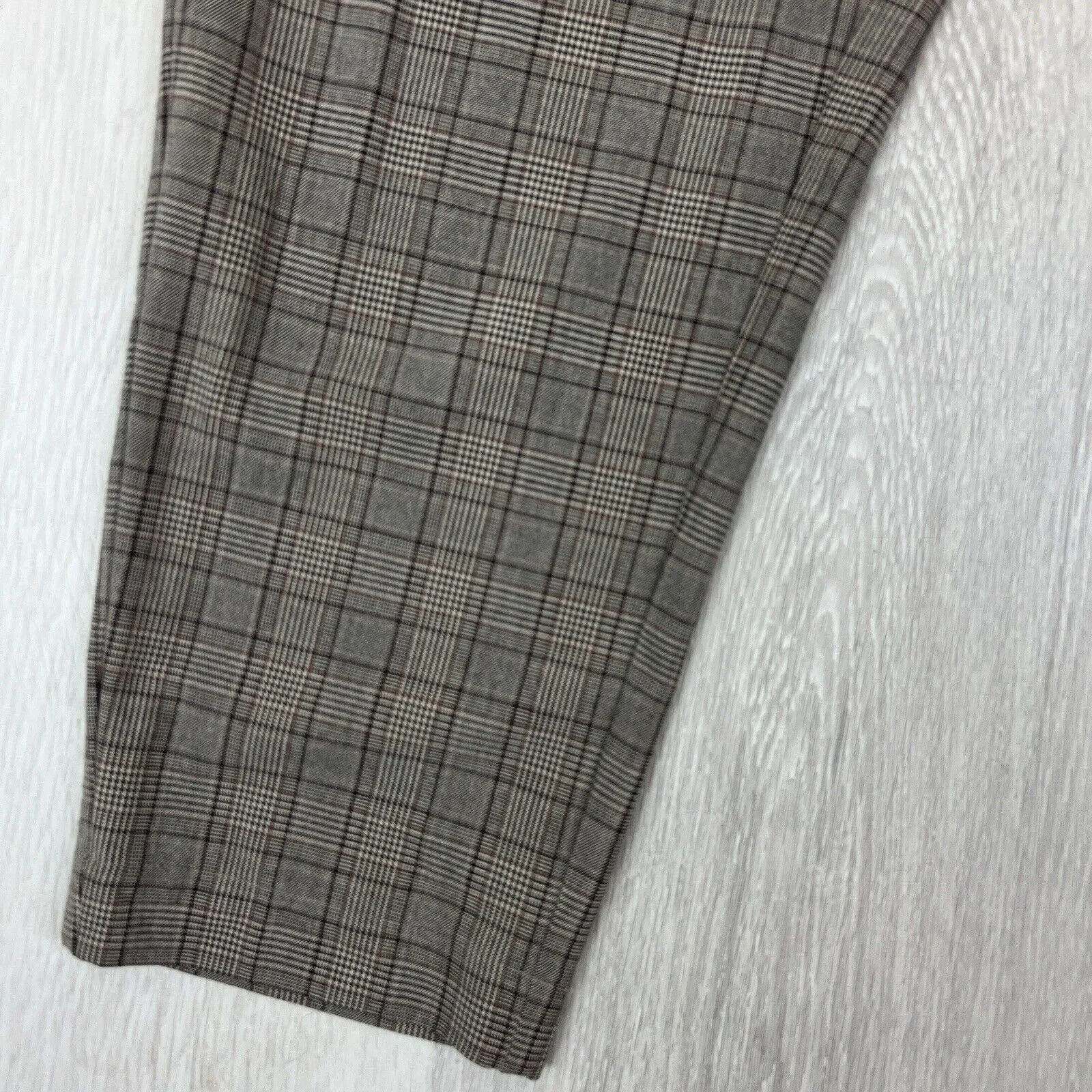 Seed Heritage Womens Plaid Brown Cropped Dress Pants Size 14