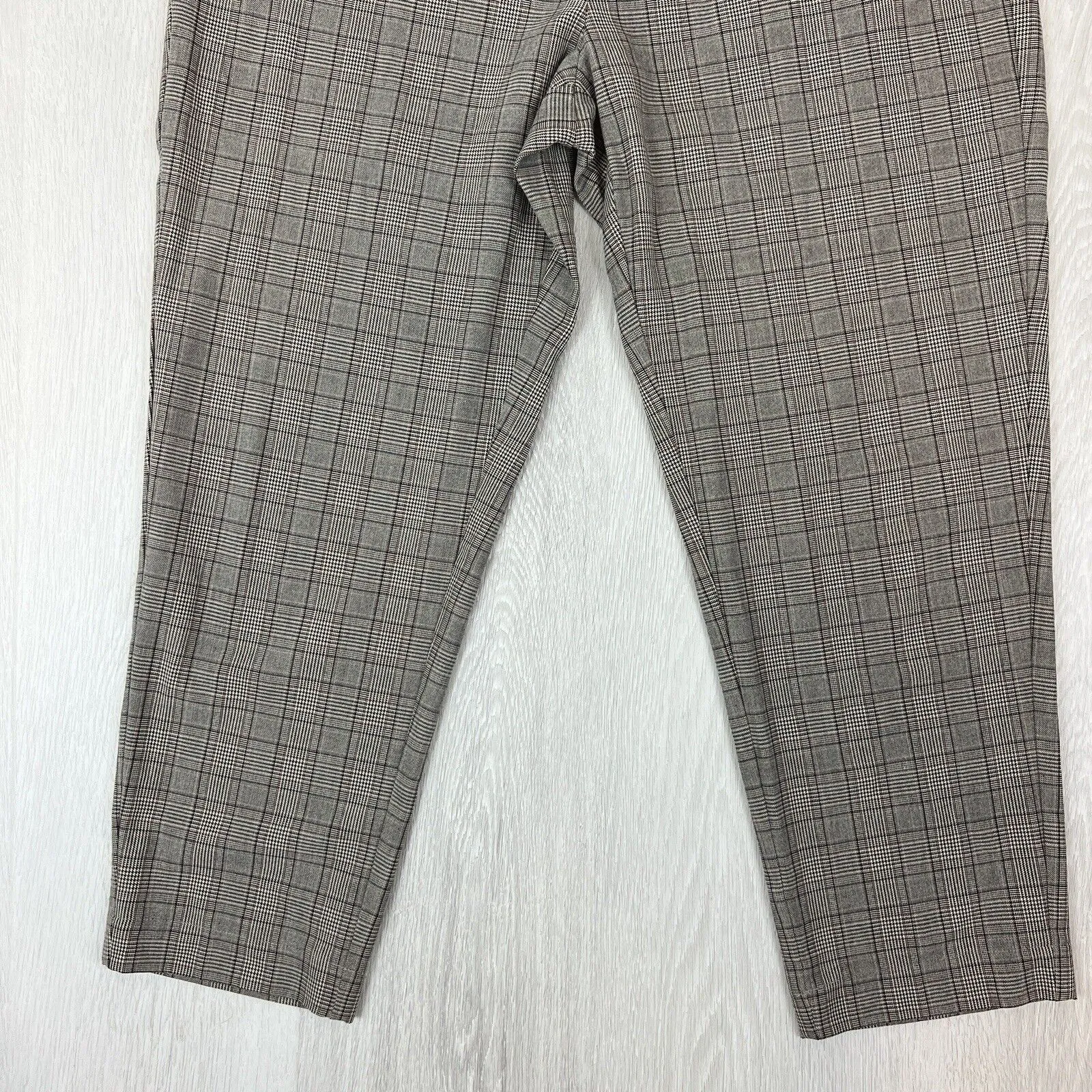 Seed Heritage Womens Plaid Brown Cropped Dress Pants Size 14