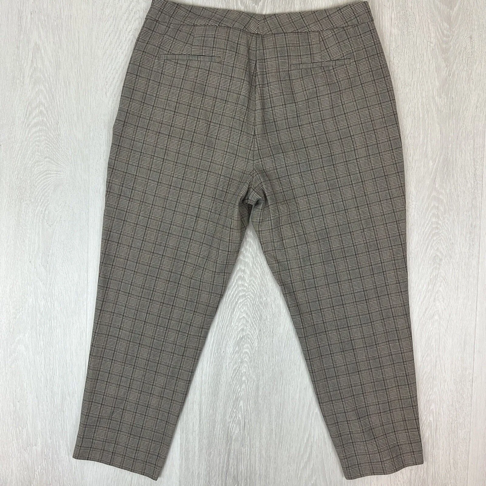 Seed Heritage Womens Plaid Brown Cropped Dress Pants Size 14