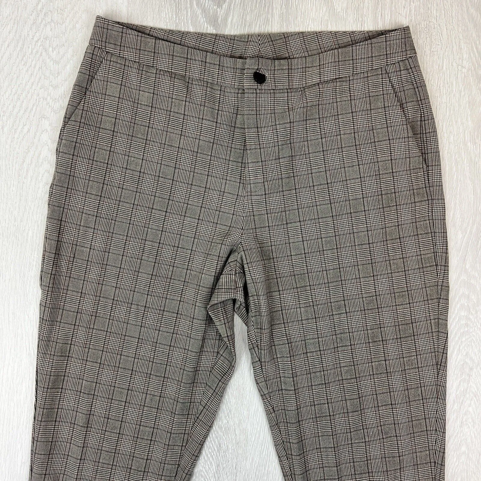 Seed Heritage Womens Plaid Brown Cropped Dress Pants Size 14