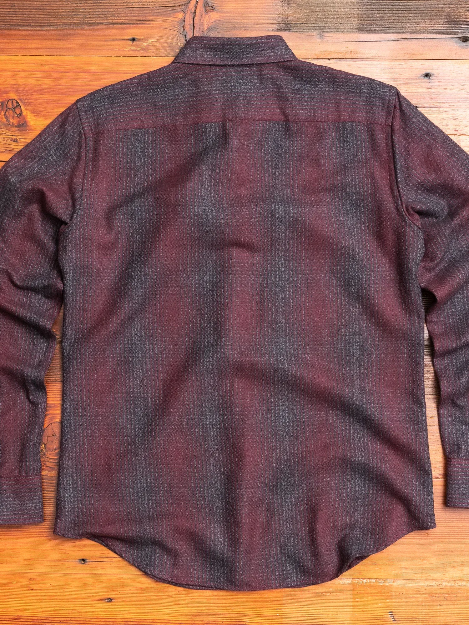 Shadow Plaid Flannel Button-Down Shirt in Maroon
