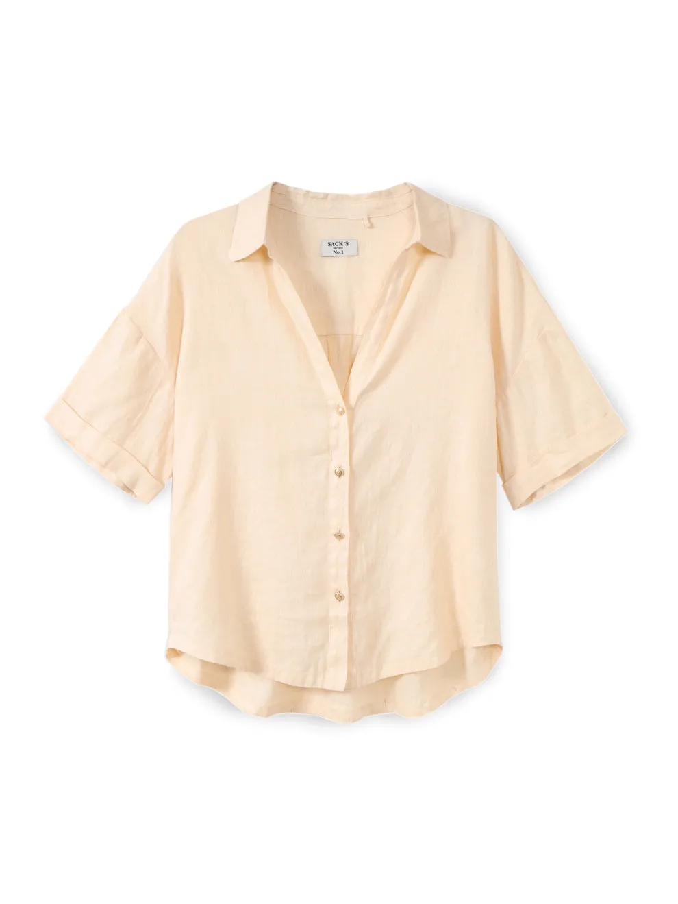 Short cropped linen shirt