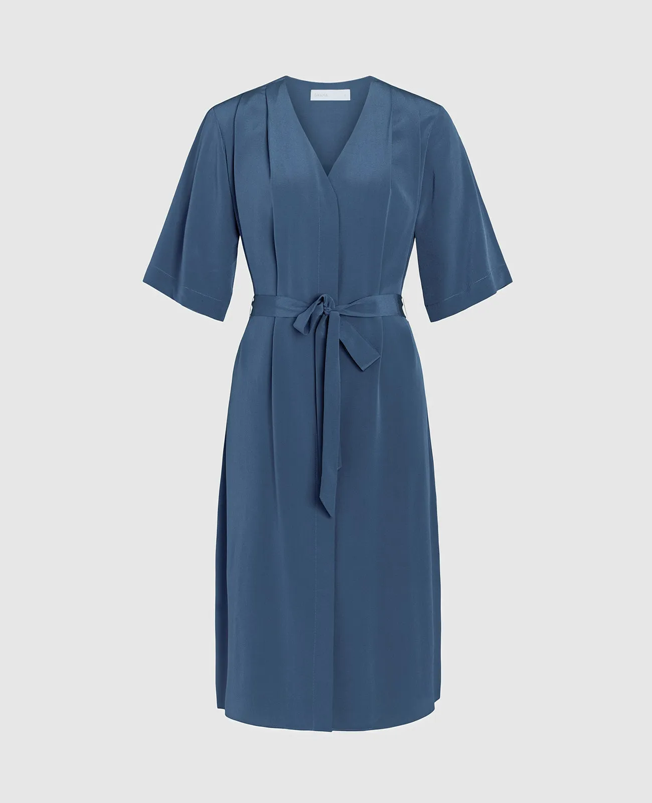 Silk V-neck Shirt Dress