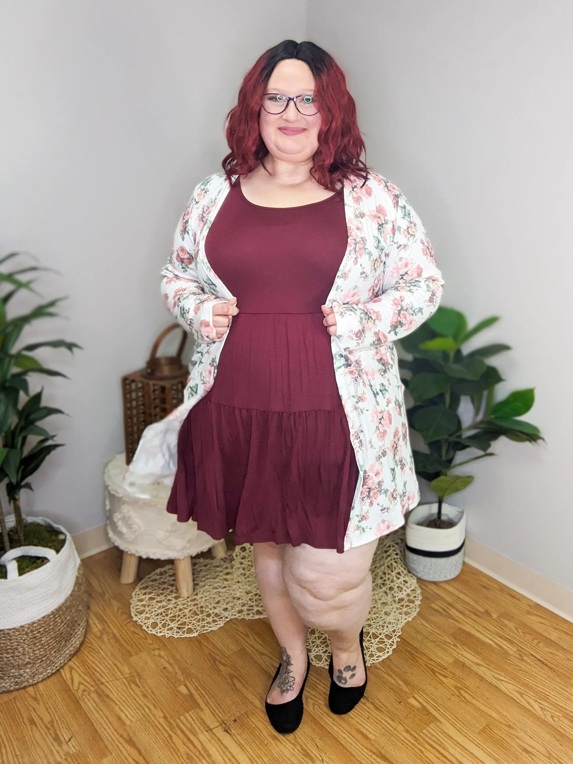 Sonia Solid Tiered Long Sleeve Dress (4 colors)