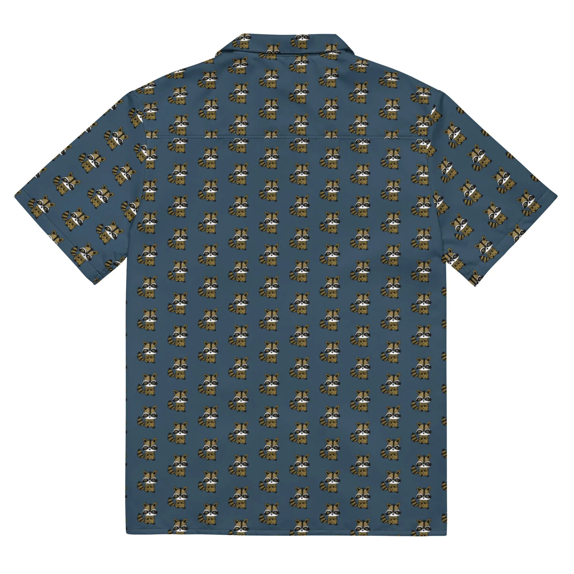 Spoogy the Raccoon button down shirt