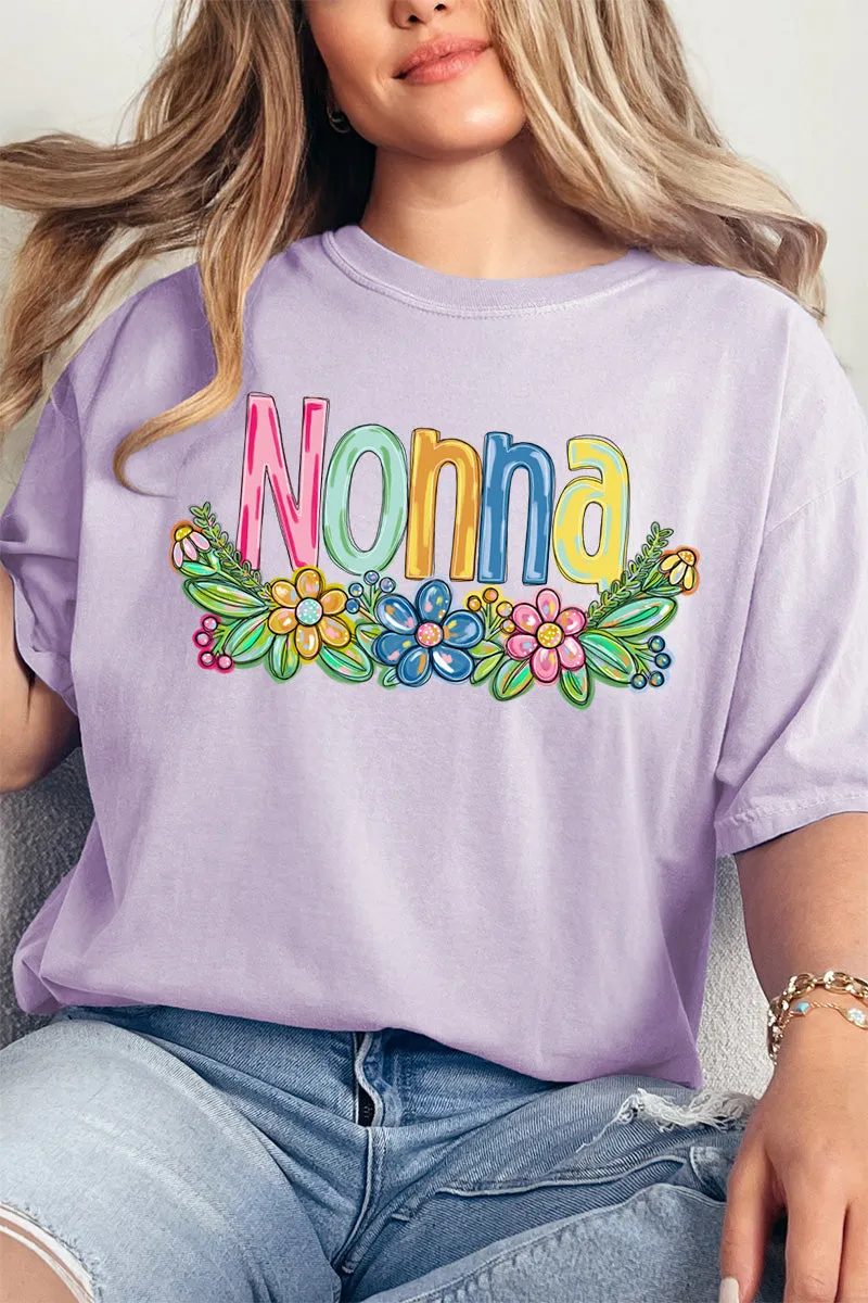 Spring Floral Nonna Comfort Colors Adult Ring-Spun Cotton Tee
