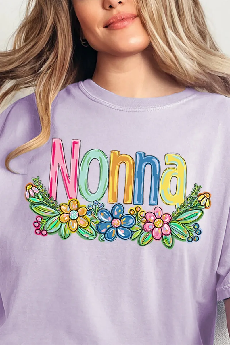 Spring Floral Nonna Comfort Colors Adult Ring-Spun Cotton Tee