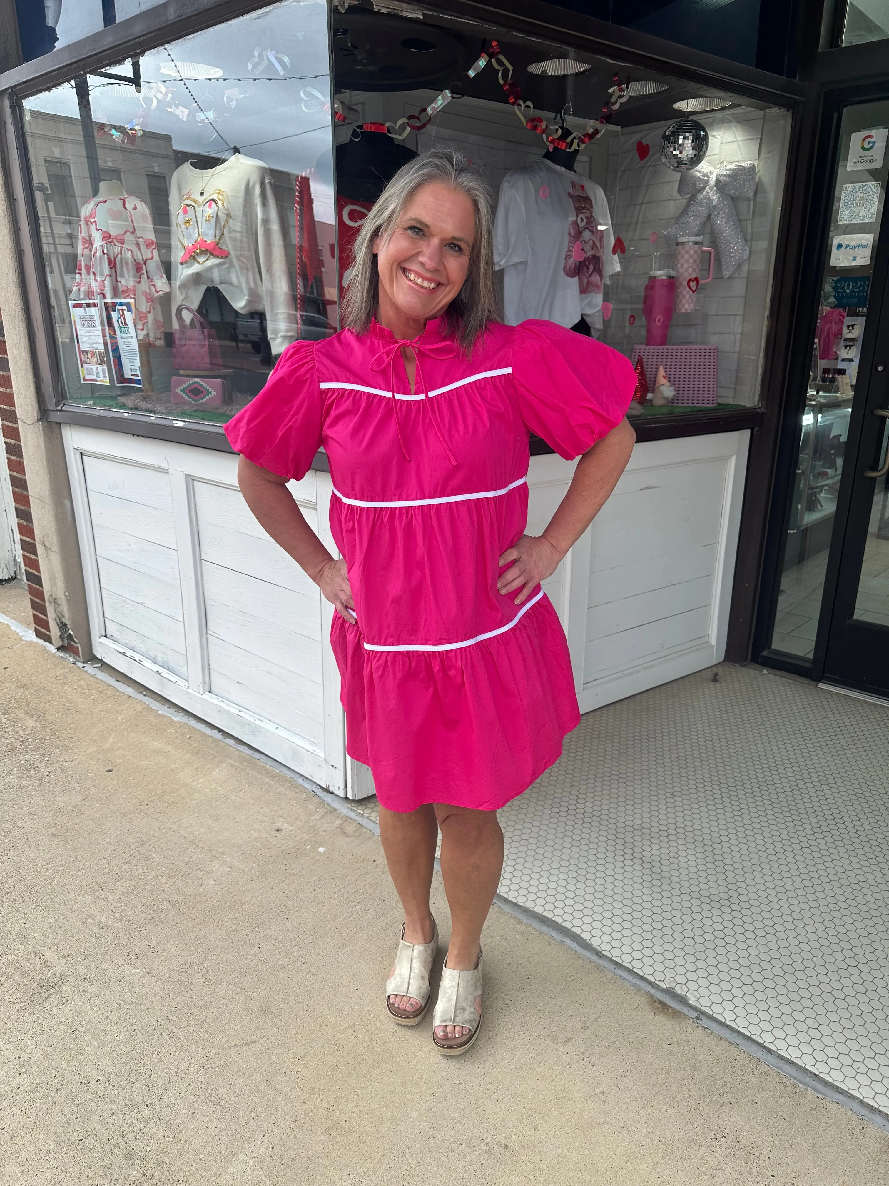 Steal Your Love Dress: Fuchsia