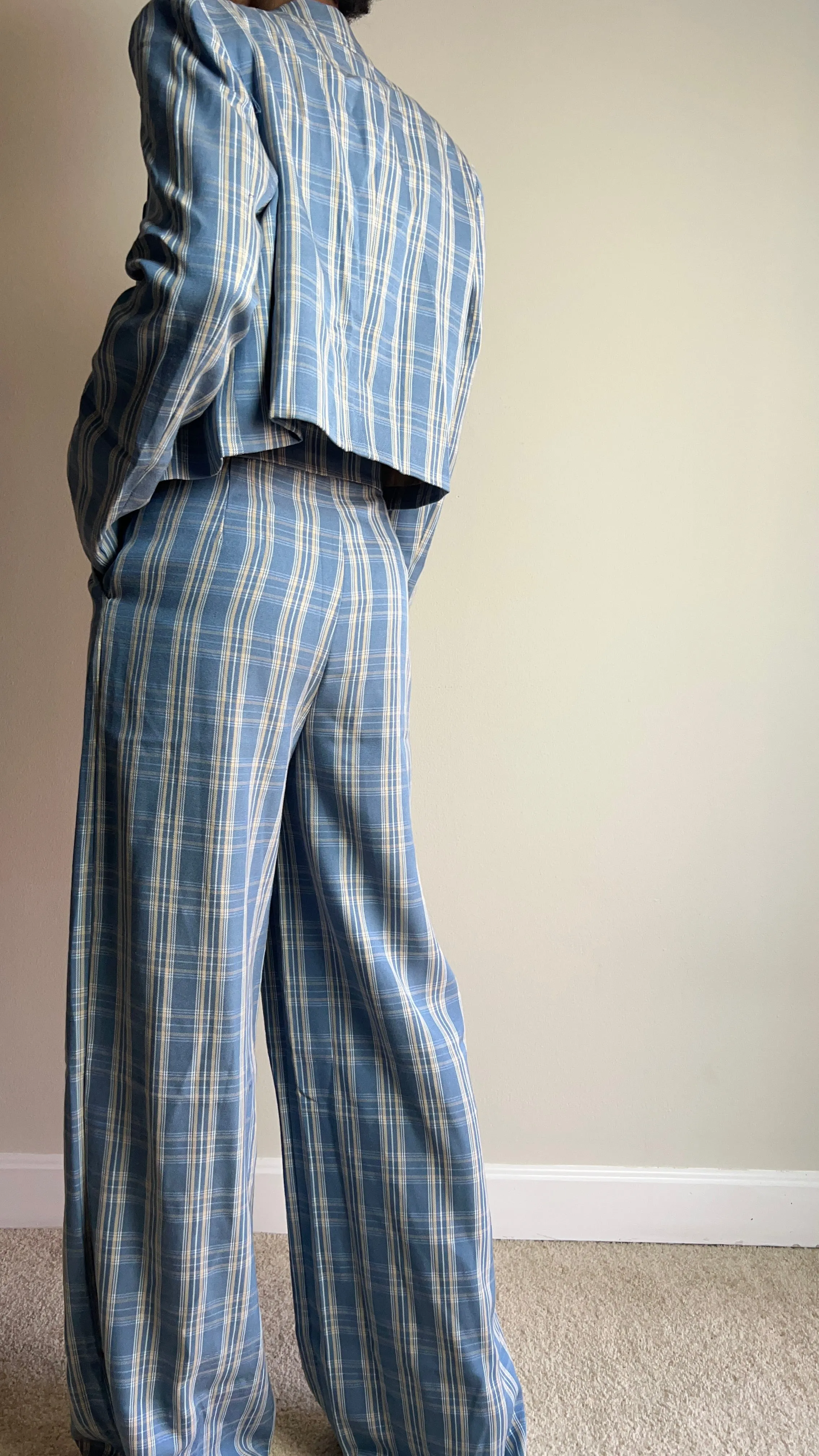 Strictly Business Plaid 3Pc Pant Suit