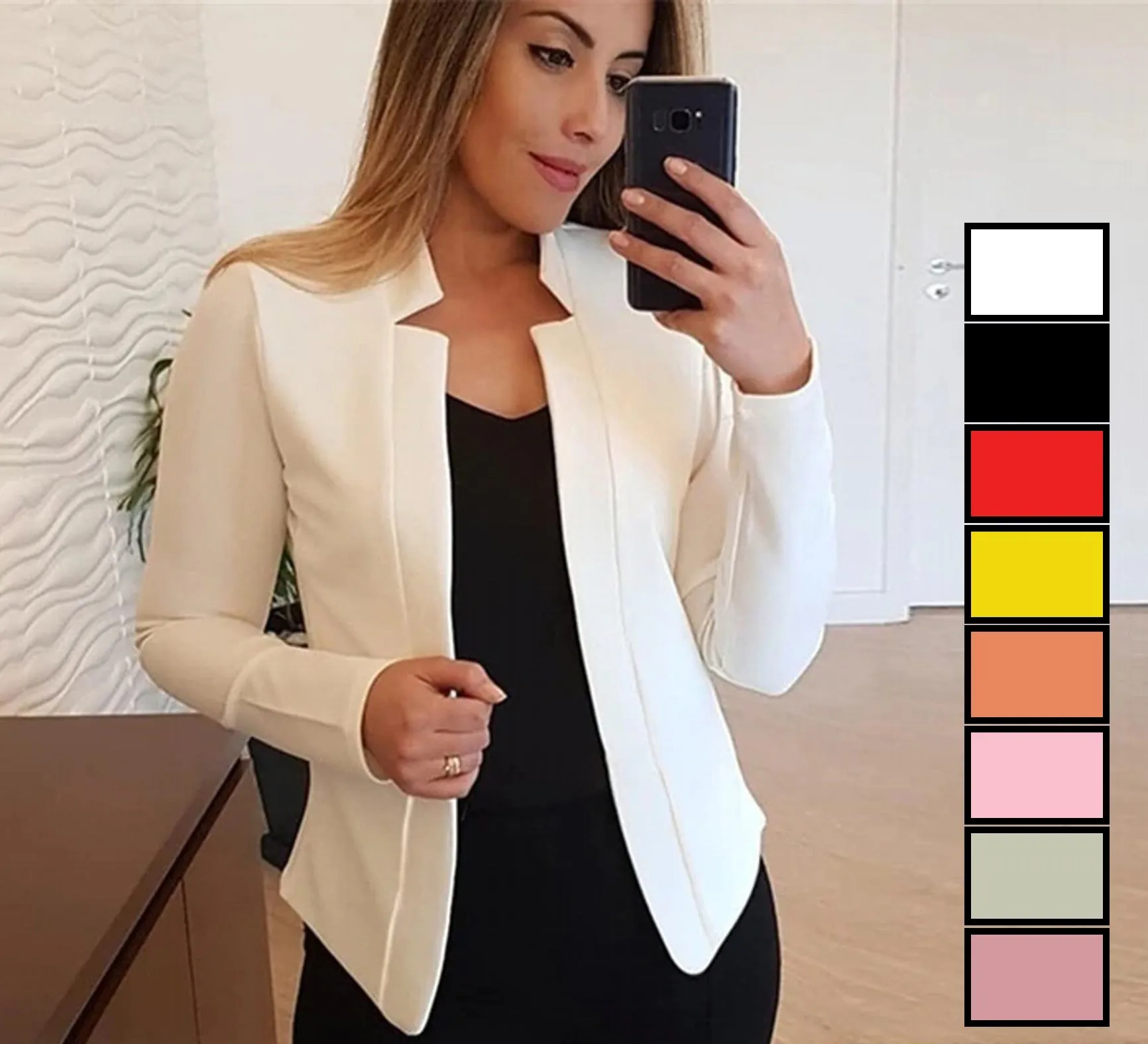 Summer Women Blazer Long Sleeve Open Stitch OL Coats