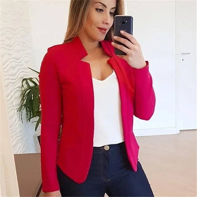 Summer Women Blazer Long Sleeve Open Stitch OL Coats