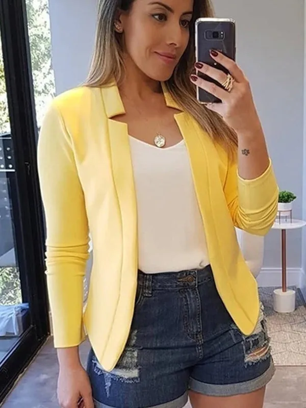 Summer Women Blazer Long Sleeve Open Stitch OL Coats