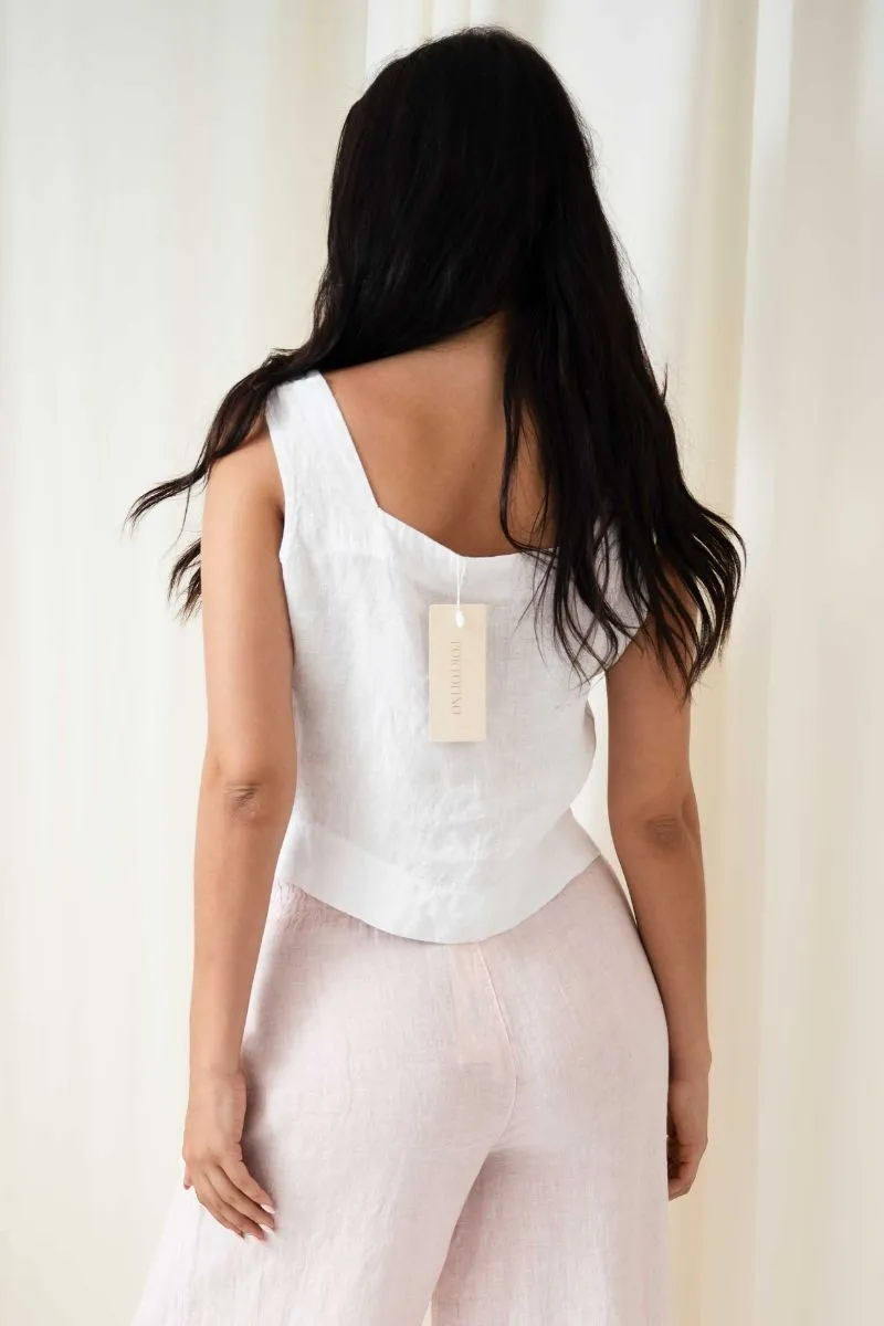 Surfers Square Crop Top | White