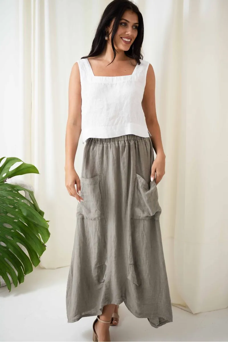Surfers Square Crop Top | White