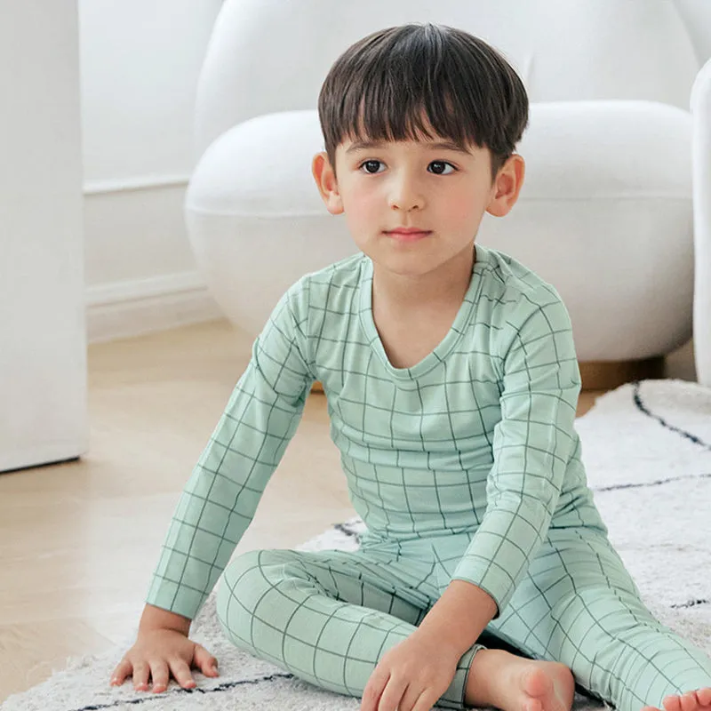 Tencel Mint Check Sleep Set (Slim Fit) 2410MK01